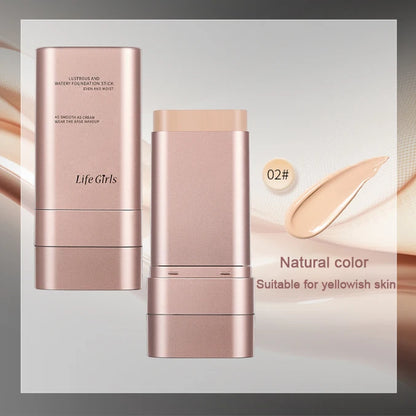 Kendal Beauty Watery Double-Headed Foundation Stick with Brush, Natural Long-Lasting Flawless Makeup For Facial Concealer Cosmetics