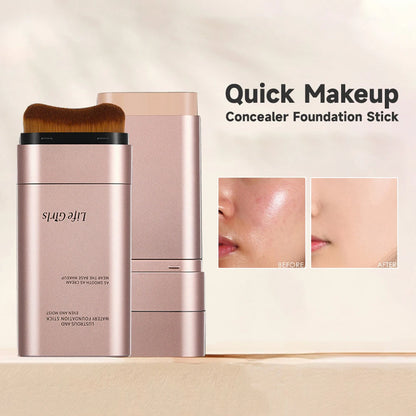 Kendal Beauty Watery Double-Headed Foundation Stick with Brush, Natural Long-Lasting Flawless Makeup For Facial Concealer Cosmetics