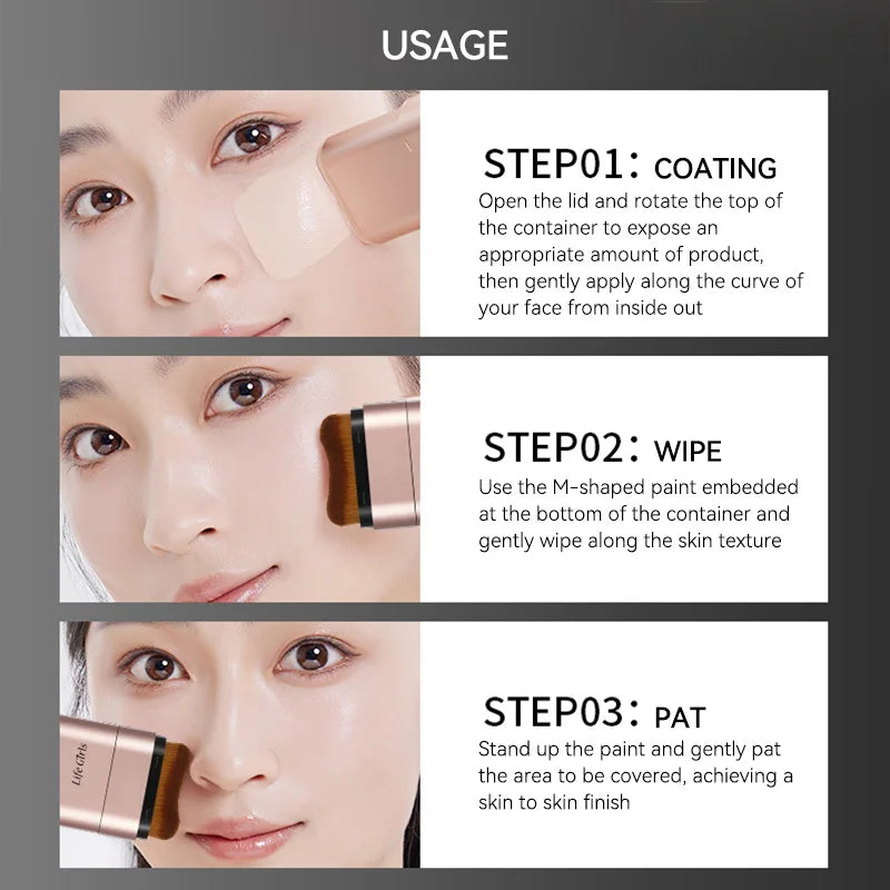 kendalbeauty Hydrating Foundation, Natural-Looking, Moisturizing, Shiny, Thin and Lightweight, Double-Headed Makeup Foundation That Rotates for Easy Use, with Its Own Brush, Waterproof, Easy to Apply Makeup, and Easy for Beginners to Use.