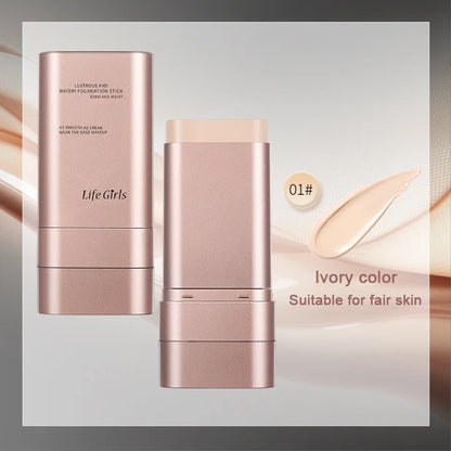Kendal Beauty Watery Double-Headed Foundation Stick with Brush, Natural Long-Lasting Flawless Makeup For Facial Concealer Cosmetics